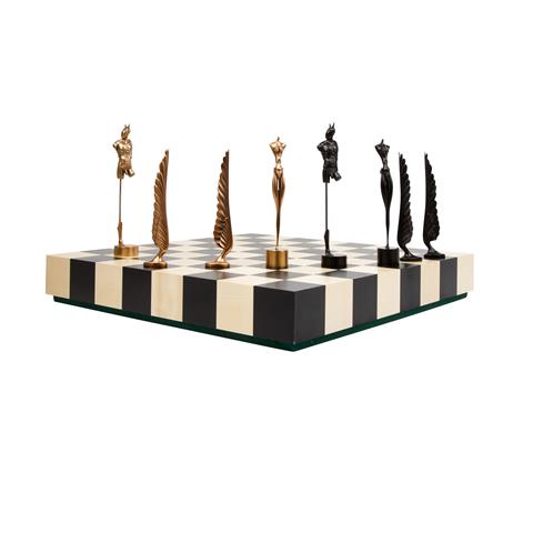 WUNDERLICH, PAUL (1927-2010), Schachspiel mit 32 Bronzefiguren, 1978-1983,