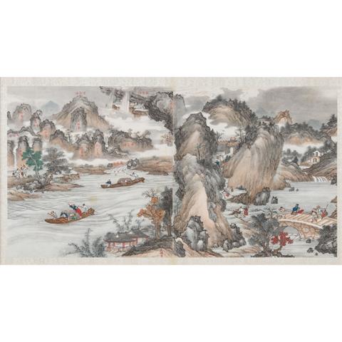 Malerei einer idealen Landschaft. CHINA, um 1900,