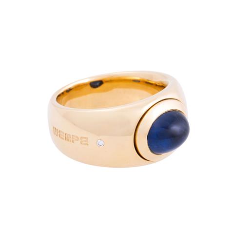 WEMPE Ring mit feinem Saphircabochon von ca. 5 ct