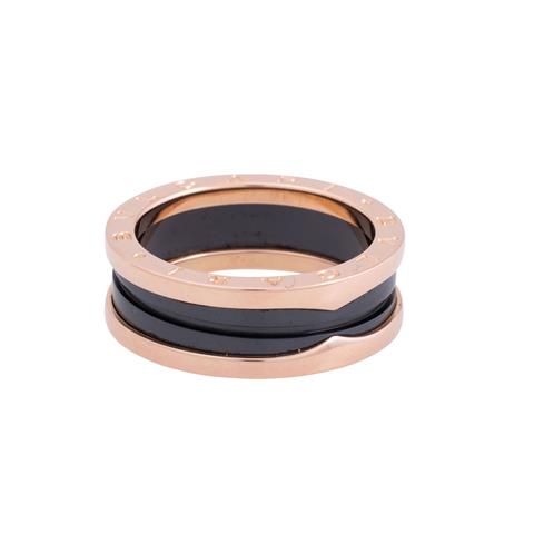 BULGARI Ring "B.zero1" 2-Band-Ring mit schwarzer Keramik,