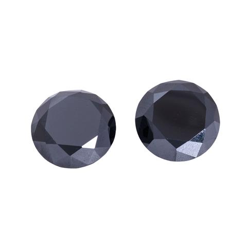Paar schwarze Diamanten von zus. ca. 9,1 ct,