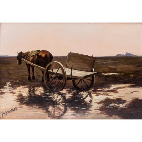 KOEKKOEK, JAN HERMANN BAREND (1840-1912) "Pferdewagen"