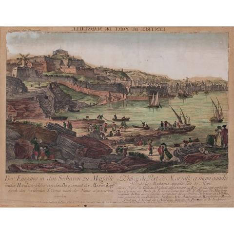 LEIZELT, J.FRIEDRICH (XVIII) "Der Eingang in den Seehafen zu Marseille"