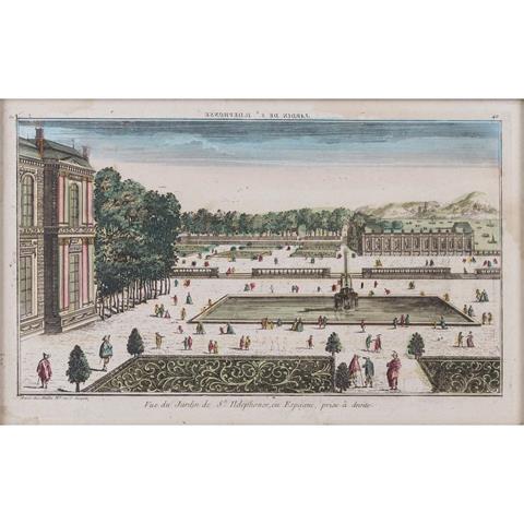 GRAVEUR DES 18. JAHRHUNDERTS "Vue du Jardin de St. Ildephonse, en Espagne, prise à droite"
