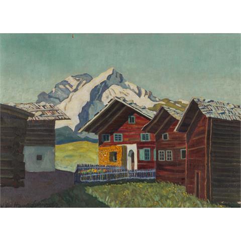 SCHWARZ, WILLI HANS (Maler 20. Jh.), "Häuser in den Alpen",