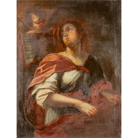 MALER DES 18. Jh. „Heilige Cäcilia von Rom an der Orgel“,