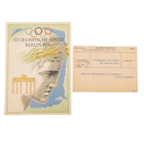 Telegramm Olympische Spiele 1936.