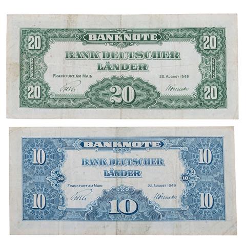 BRD /Bank Deutscher Länder - 10 DM / 20 DM 22.08.1949