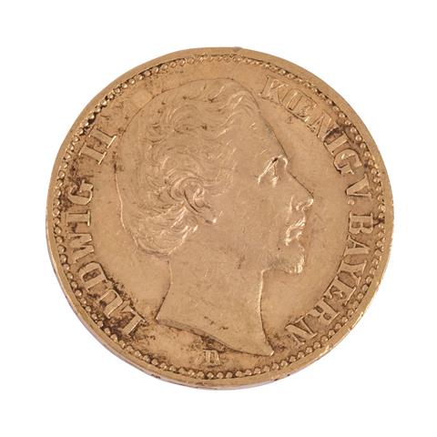 Dt. Kaiserreich /GOLD - Bayern, Ludwig II. 20 Mark 1874-D