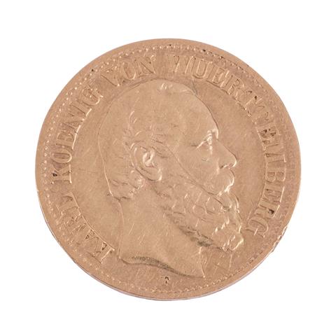 Deutsches Kaiserreich / Württemberg - 10 Mark 1875, König Karl, GOLD,
