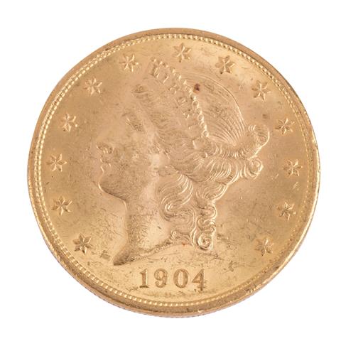 USA - 20 Dollars 1904, Coroned Head / Double Eagle, GOLD,
