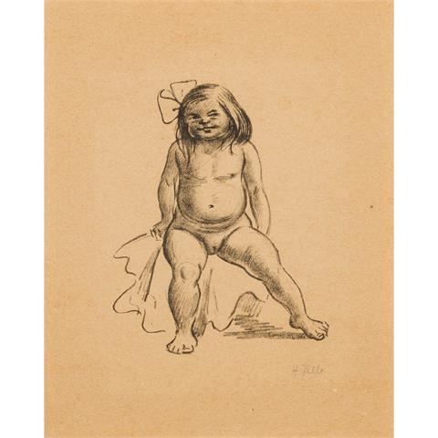 ZILLE, HEINRICH (1858-1929" "Mädchen mit Tuch und Schleife im Haar"