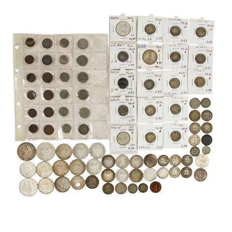 Sammlung - Deutsches Reich mit Silbermünzen und Kleinmünzen