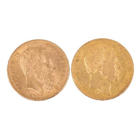 Belgien /GOLD - 2 x 20 Francs mit insg. ca. 11,5 g Feingold