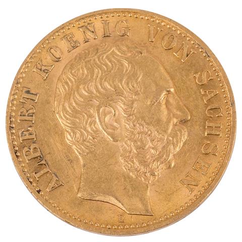 Dt. Kaiserreich /GOLD - Sachsen, Albert (1873-1902) 10 Mark 1881-E