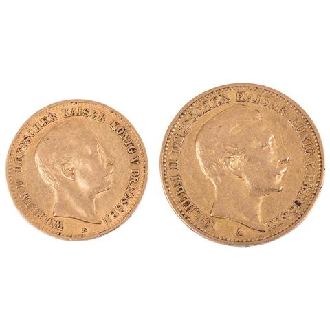 Dt. Kaiserreich /GOLD - Preußen, Wilhelm II.  2 x Münzen
