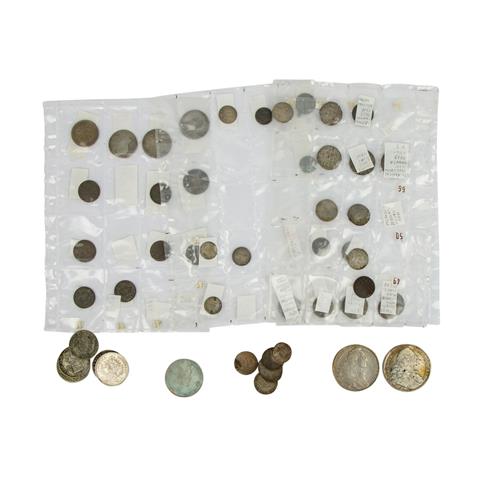 Kleine Zusammenstellung historischer Münzen und Kleinmünzen,