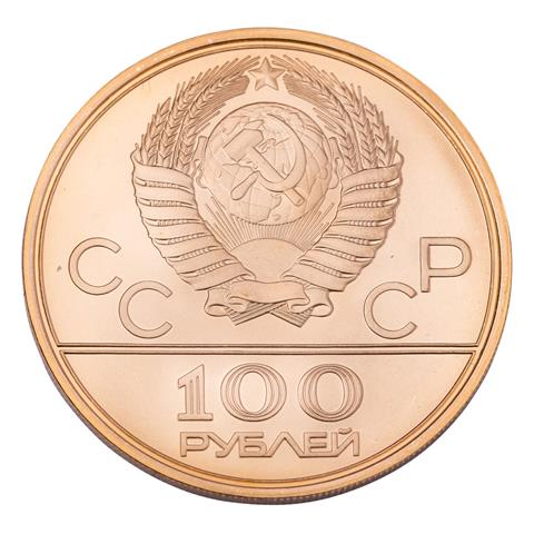 UdSSR/Gold - 100 Rubel 1977, Olympische Spiele Moskau 1980,