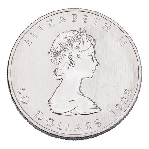 Kanada/Platin - 50 Dollars 1988, Maple Leaf,