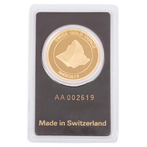 Schweiz/Gold - Münzbarren zu 1 Unze Gold fein, Hersteller Valcambi,