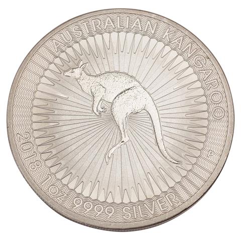 Australien /SILBER - 1 x 1 oz Australian Kangaroo Elisabeth II. 1 $ 2018, BU