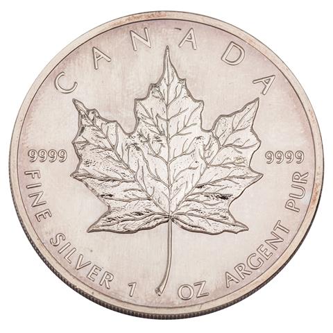 Kanada /SILBER - 5 $ Elisabeth II. 1 oz Maple Leaf 1989