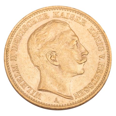 Dt. Kaiserreich /GOLD - Preußen, Wilhelm II. 20 Mark 1903-A