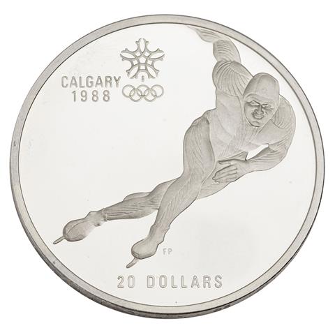 Kanada /SILBER - 20 $ Calgary 1988 'Eisschnelllauf' PP