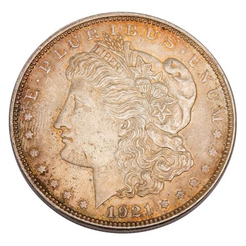 USA - 1 Morgan Dollar 1921. ohne Münzzeichen,
