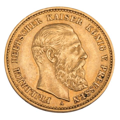 Deutsches Kaiserreich / Preußen - 10 Mark 1888, Kaiser Friedrich,