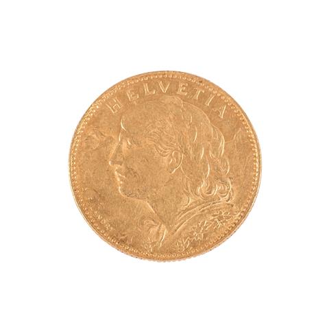 Schweiz /GOLD - 10 Sfr. Vreneli 1913-B