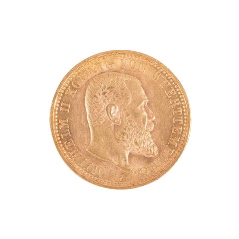 Dt. Kaiserreich /GOLD - Württemberg, Wilhelm II. 10 Mark 1904-F