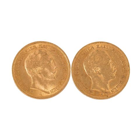 Dt. Kaiserreich/GOLD-Preussen Wilhelm II. 1888-1918, 2 x 20 Mark