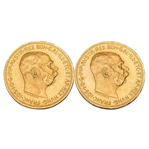 Österreich /GOLD - 2 x 20 Kronen 1915/NP