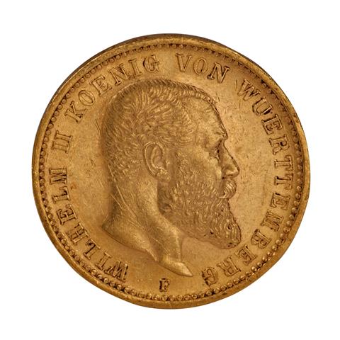 Deutsches Kaiserreich / Württemberg - 20 Mark 1900/F, König Wilhelm II, GOLD,