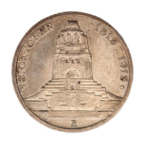 Dt. Kaiserreich /Sachsen - Friedrich August III. 3 Mark 1913-E