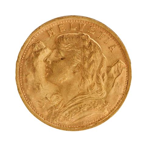 Schweiz/GOLD - Vreneli. 20 Franken 1935.