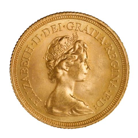 Großbritannien /GOLD - Elisabeth II. 1 x 1 Sovereign m. Diadem 1974