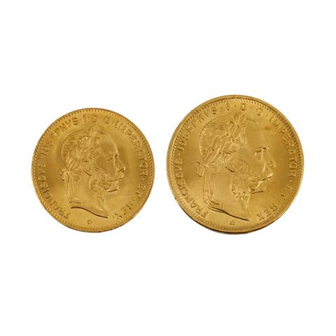 Österreich /GOLD  - Franz Josef I. 4 und 8 Florin 1892/NP