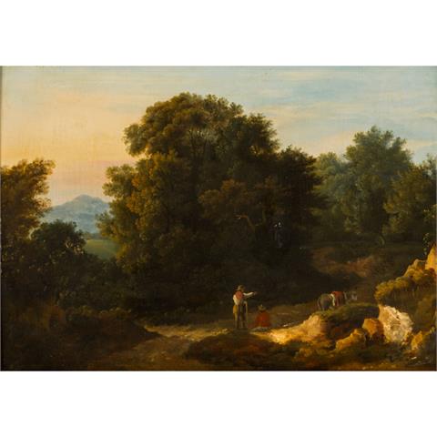 COLE, GEORG 1810-1883, (NACHFOLGE), „Wanderer mit Esel“,