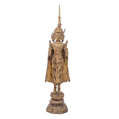 Buddha im Fürstenschmuck aus Bronze. THAILAND, 20. Jh.,