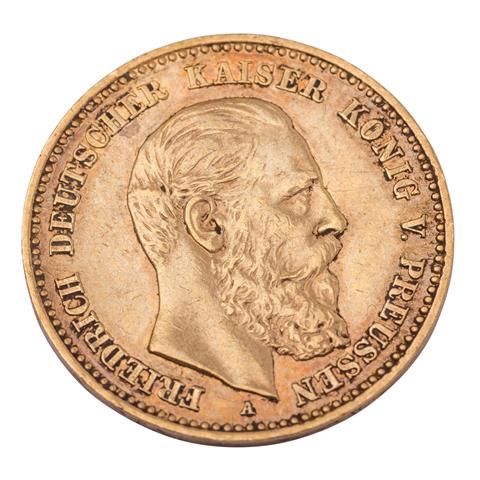 Deutsches Kaiserreich/Preußen - 10 Mark 1888/A, Kaiser Friedrich, GOLD,