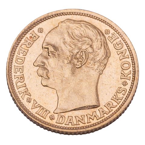 Dänemark - 10 Kronen 1908, Frederik VIII, GOLD,