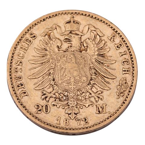 Deutsches Kaiserreich / Bayern - 20 Mark 1872, GOLD,