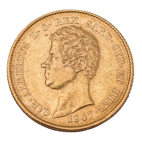 Sardinien /GOLD - Karl Albert 20 Lire 1847