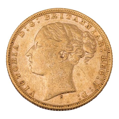 GB/Gold - 1 Sovereign 1875/S, Victoria,