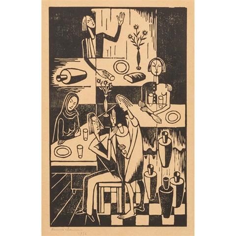 LAMERS, HANNES (Kleve 1897-1966 Kleve), "Im Café", 1956,