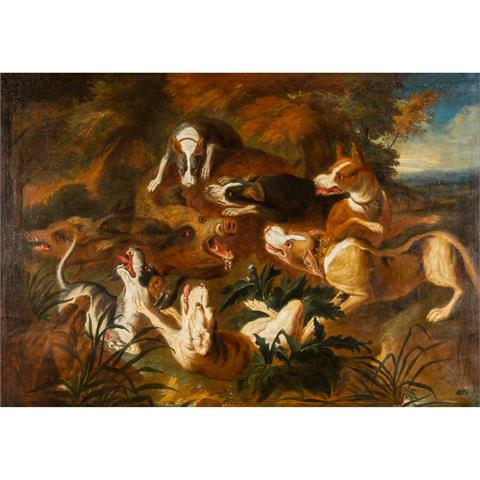 SNYDERS, Frans, ATTRIBUIERT/UMKREIS (F. S.: 1579-1657), "Wildschweinjagd",