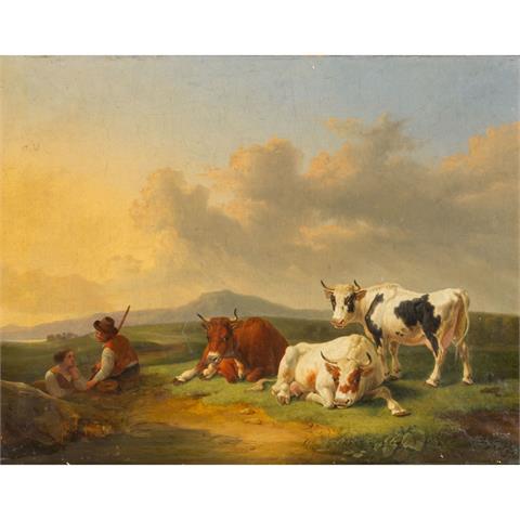 DALLINGER VON DALLING, JOHANN (1741-1806), "Hirtenpaar mit Kühen",