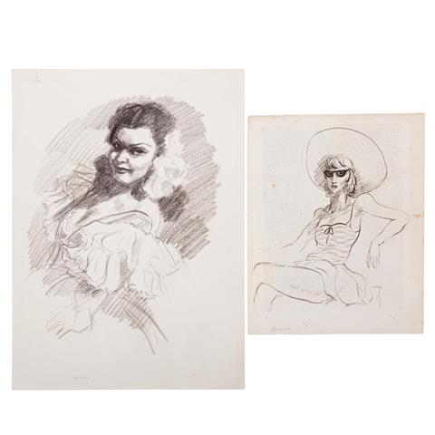 ZIEGLER, RICHARD (1891-1992), 2 Entwurfszeichnungen "Carmen" und "Sitzende",